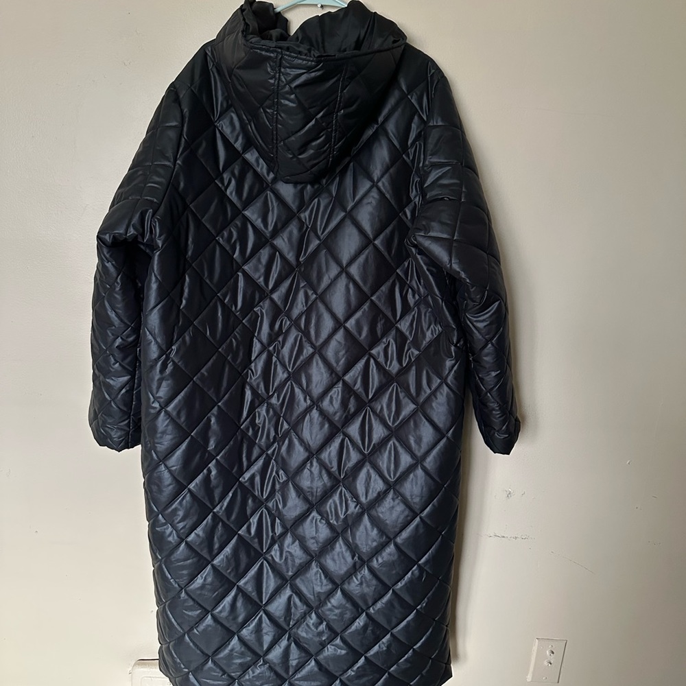 Plus size black long jacket with double zipper💥💥